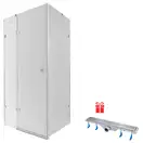 Набор Qtap душевая кабина Capricorn CRM1018RC6 100х80, стекло Clear 6 мм + трап линейный Dry FB304-600 с сухим затвором и нержавеющей решеткой 600х73 мм (QTDRYFB304600CAPCRM1018RC6)