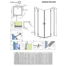 Душова кабіна (половина) Essenza Pro Black KDD 100 права, RADAWAY (10096100-54-01R)