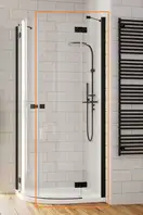 Душова кабіна напівкругла (половина) Essenza New Black PDD 90 права, RADAWAY (385001-54-01R)