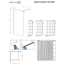 Душова стінка Modo X Black II 100 Factory RADAWAY (389304-54-55)