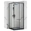 Душова Кабіна REA Punto Чорний 80x80 + Душовий Піддон Savoy Чорний KPL-4800-4804