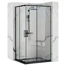 Душова Кабіна REA Punto Чорний 80x100 + Душовий Піддон Savoy Чорний KPL-4806-4087