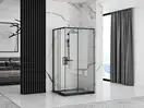 Душова Кабіна REA Punto Чорний 80x100 + Душовий Піддон Savoy Чорний KPL-4806-4087