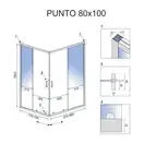 Душова Кабіна REA Punto Чорний 80x100 + Душовий Піддон Savoy Чорний KPL-4806-4087