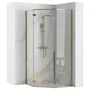 Душова Кабіна REA Золото 90x90 + Душевий Піддон REA 90x90 KPL-4904-8543