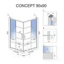Душова Кабіна REA Concept Чорний 90x90 + Душовий Піддон Savoy Чорний KPL-K5478-K4803 (KPL-5478-4803)