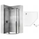 Душова Кабіна REA Чорний 90x90 + Душевий Піддон REA 90x90 KPL-5622-6522