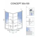 Душова Кабіна REA Concept Чорний 80x100 + Душовий Піддон Savoy Чорний KPL-K6389-K4087 (KPL-6389-4087)
