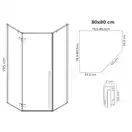 Душова Кабіна REA Чорний 80x80 + Душевий Піддон REA 80x80 KPL-6900-8544