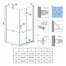 Душова Кабіна REA Molier Хром 90x90 KPL-8539-8535