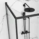 Душова Кабіна REA Space In Чорний 90x90 + Душовий Піддон Чорний Savoy KPL-8881-4803
