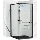 Душова Кабіна REA Space In Чорний 80x100 + Душовий Піддон Savoy Чорний KPL-8882-4087