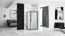 Душова Кабіна REA Space In Чорний 80x100 + Душовий Піддон Savoy Чорний KPL-8882-4087