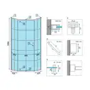 Душова Кабіна REA HEX 80x80 + Душевий Піддон 80x80 KPL-8969-8543