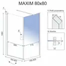 Душова кабіна REA MAXIM 80х80 L (REA-K0264)