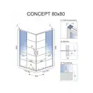 Душевая кабина REA CONCEPT BLACK 80х80 (REA-K5479)