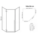 Душевая кабина REA DIAMOND BLACK MAT 100х100 (REA-K5623)