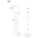 Душовий гарнітур Corsan LUGO BLACK MATT з виливом (CMN015)