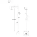 Душовий гарнітур Corsan LUGO BLACK MATT з термостатом та виливом (CMN017)
