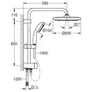 Душова система Flex для настінного монтажу Grohe Vitalio Start System 250 26817000