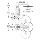 Душова система з термостатом для настінного монтажу GROHE Rainshower System 400 (27174001)