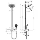 Душевая система с термостатом Hansgrohe Pulsify Showerpipe 260 2jet с ShowerTablet Select 400 (цвет - чёрный матовый) (24240670) фото 4 Aquada.com.ua