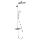 Душевая система с термостатом Hansgrohe Crometta E 240 1jet Showerpipe + cмеситель для раковины Hansgrohe Logis (27267000+71100000) фото 2 Aquada.com.ua