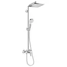 Душевая система Hansgrohe Crometta E 240 1jet Showerpipe + смеситель для раковины Hansgrohe Logis (27284000+71100000) фото 2 Aquada.com.ua