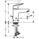 Душевая система Hansgrohe Crometta E 240 1jet Showerpipe + смеситель для раковины Hansgrohe Logis (27284000+71100000) фото 8 Aquada.com.ua