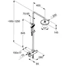 A-QAs Dual Shower System з термостатом 6609505-00 верхній душ+ручний душ Kludi НІМЕЧЧИНА