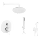 Душевая система скрытого монтажа Paffoni Shower Ø 225 мм + гигиенический душ Paffoni Tweet Round Mix (цвет - белый матовый) (KITLIG015BO+ZDUP110BO) фото 1 Aquada.com.ua