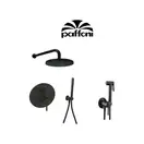 Душевая система скрытого монтажа Paffoni Shower Ø 225 мм + гигиенический душ Paffoni Tweet Round Mix (цвет - чёрный матовый) (KITLIG018NO+ZDUP110NO) фото 2 Aquada.com.ua