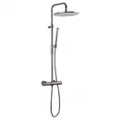 Душова система Paffoni Light, з термостатом, верхня лійка 300 мм, Brushed Black Nickel (ZCOL646KLIQNKNSP)