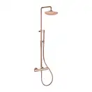 Душова система Paffoni Light, з термостатом, верхня лійка 300 мм, Brushed Copper (ZCOL646KLIQRMSP)