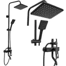 Душевой гарнитур REA SOUL BLACK  с изливом (REA-B9998)
