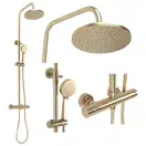 Душевой гарнитур REA PAROT BRUSHED GOLD с термостатом (REA-P2323)