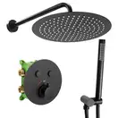 Душевая система REA MILER BLACK c термостатом + BOX скрытого монтажа (REA-P6713)