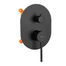 Rea Oval Black Душевая система скрытого монтажа, черная (REA-P8467)