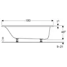 Дзеркало з LED підсвічуванням 90 х h70 см Geberit Option Basic Square  502.808.00.1