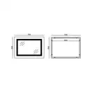 Дзеркало Mixxus STYLE MR03-70x50 з Led Touch, Anti-fog, димером, регулятором яскравості, годинником (MI6006)