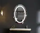 Дзеркало Mixxus PLAIN MV02-50x70 з Led Touch, Anti-fog, димером, регулятором яскравості, годинником (MI6010)
