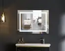 Дзеркало Mixxus WARM MR02-100x80 з Led Touch, Anti-fog, димером, регулятором яскравості, годинником (MI6935)