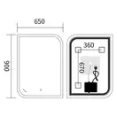 Дзеркало Mixxus Premium BEVEL MA02-90x65-Reverse з Led Touch, Anti-fog, димером (3-6,5kK) (MP6641)