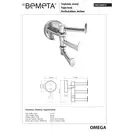 104106072 Omega Гачок потрійний поворотний  Bemeta (104106072)
