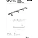 104606105 NEO: Планка з 4-ма гачками Bemeta Чехія (104606105)