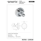 144306012 Retro гачок одинарний,хром  Bemeta (144306012)