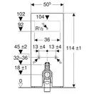 Наружная инсталляция для напольного унитаза 114 см Geberit Monolith, стекло "песок" (131.033.TG.5) фото 2 Aquada.com.ua
