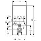 Наружная инсталляция для напольного унитаза 101 см Geberit Monolith Plus, стекло белое (131.201.SI.5) фото 4 Aquada.com.ua