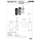 102313065 NEO: туалетна щітка з тримачем висока підлоговий і настінний (метал) Bemeta Чехія (102313065)
