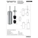 102313067 Omega Туалетна щітка чорна з тримачем(метал), Bemeta (102313067)